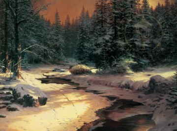 El fin del invierno Thomas Kinkade Pinturas al óleo